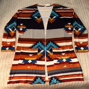 Aztec print cardigan with pockets